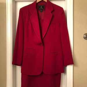Red dress with matching blazer